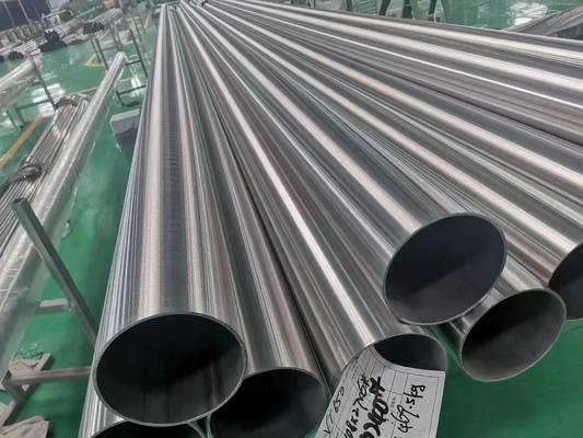 Pipa stainless steel bergelombang panas DIN AISI ASTM 201 301 304 Grade Seamless untuk industri